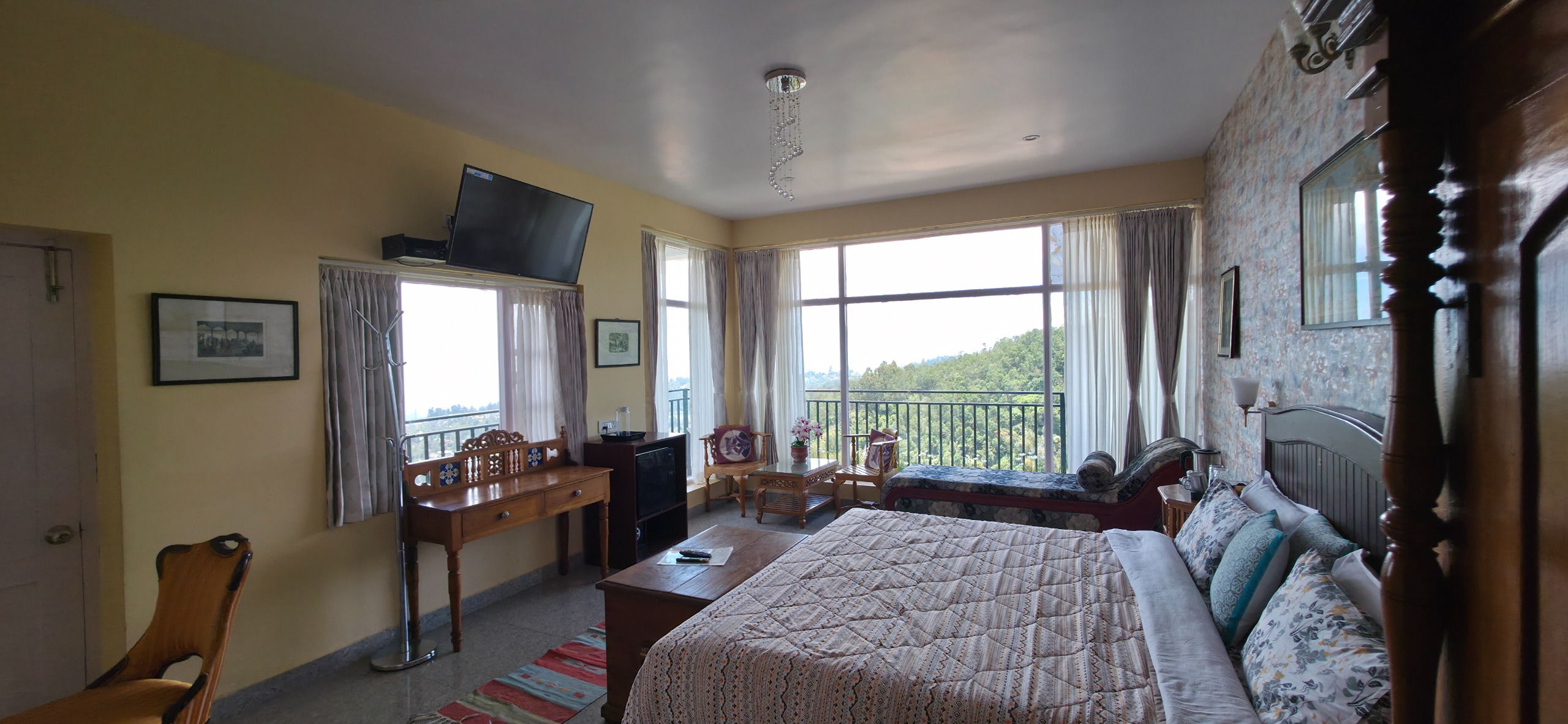 Sunrise Room classic luxury interiors and misty morning view - Cloudwalks®