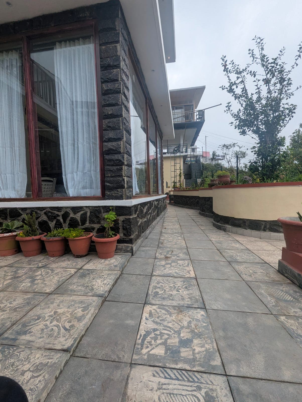 Scenic Balcony Views of Mountain Slopes